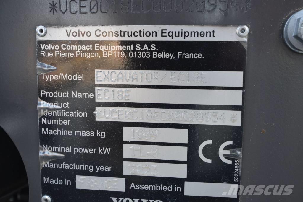 Volvo EC 18 E Mini ekskavatoriai < 7 t