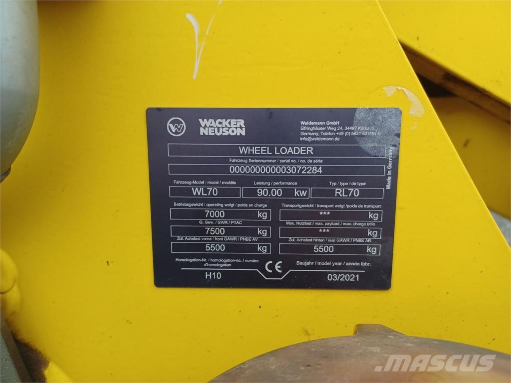 Weidemann WL70 Naudoti ratiniai krautuvai