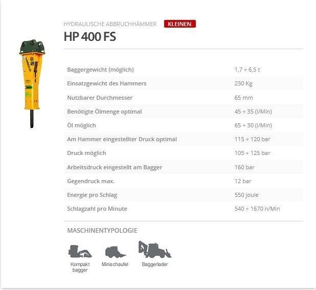 Indeco HP 400 FS Hidrauliniai kūjai / Trupintuvai