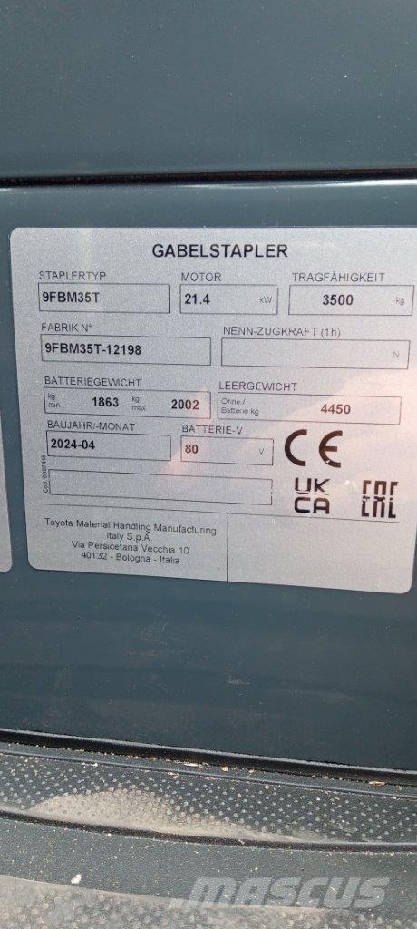 Toyota 9FBM35T Elektriniai šakiniai krautuvai