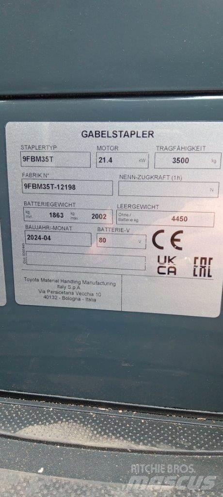 Toyota 9FBM35T Elektriniai šakiniai krautuvai