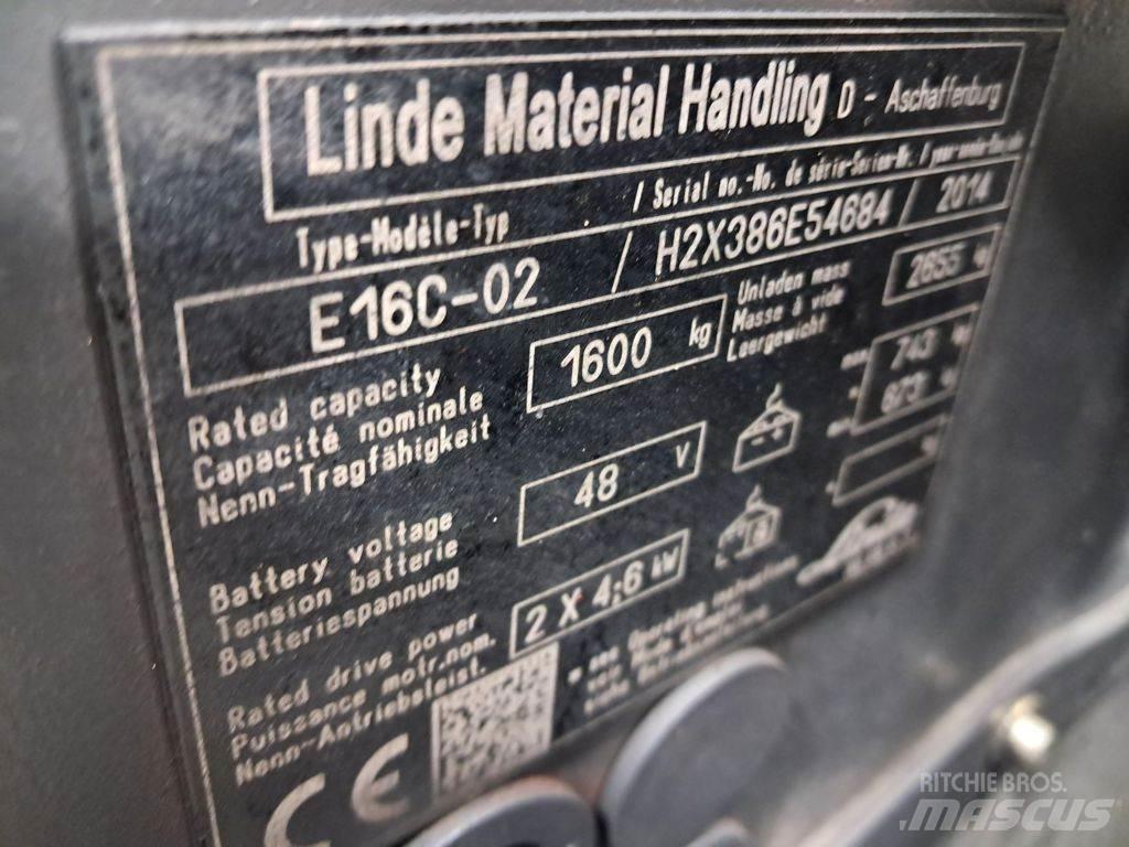 Linde E16C-02 Elektriniai šakiniai krautuvai