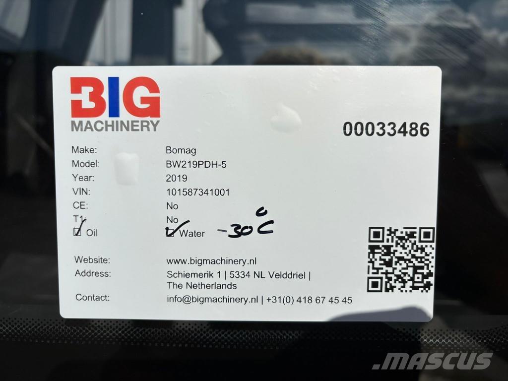 Bomag BW219PDH-5 Vieno būgno volai