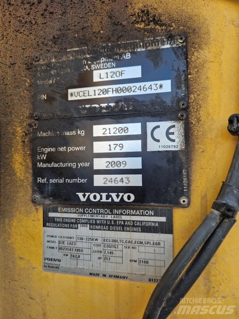 Volvo L 120 F Naudoti ratiniai krautuvai