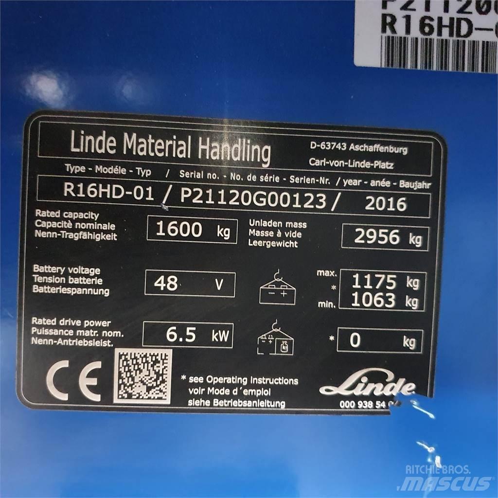 Linde R16HD Šakiniai krautuvai su prailgintu keltuvu