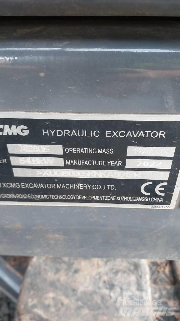 XCMG XE 80 E Vidutinės galios ekskavatoriai 7-12 t