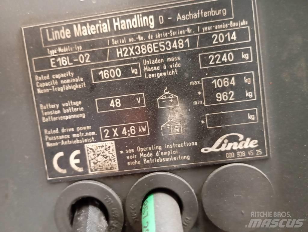 Linde E 16 Elektriniai šakiniai krautuvai