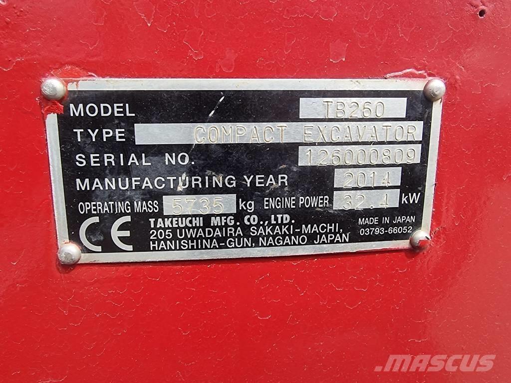 Takeuchi TB 260 Mini ekskavatoriai < 7 t
