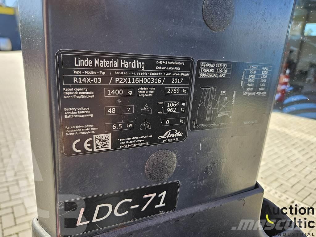 Linde R14X-03 Vidutinių aukščių užsakytų prekių krautuvai