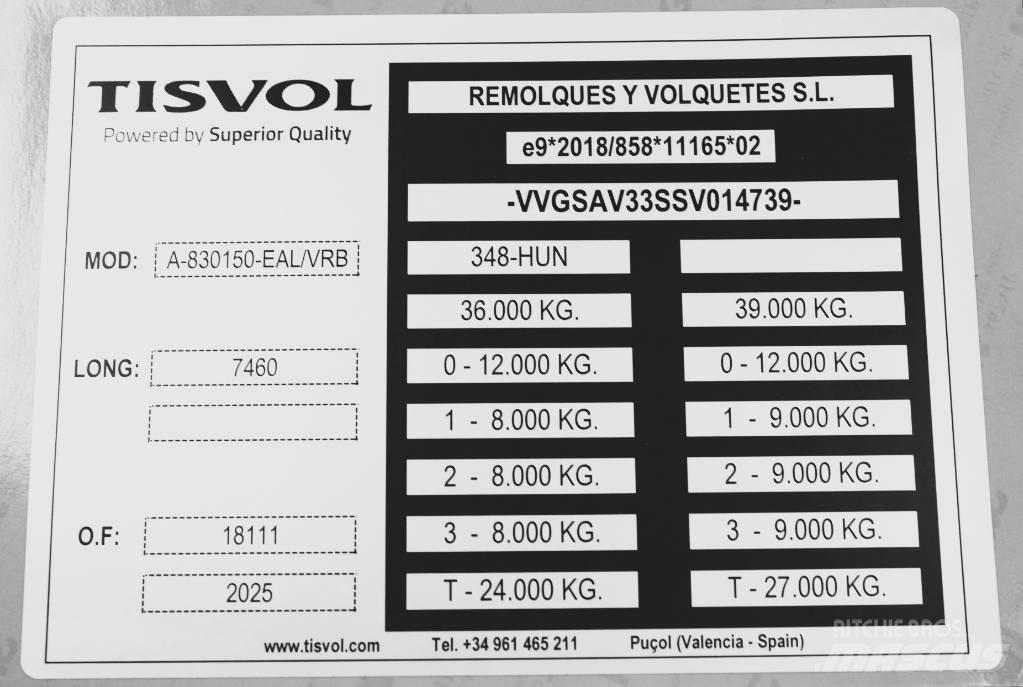  Tisvol 26,8m3 EVR Savivartės priekabos