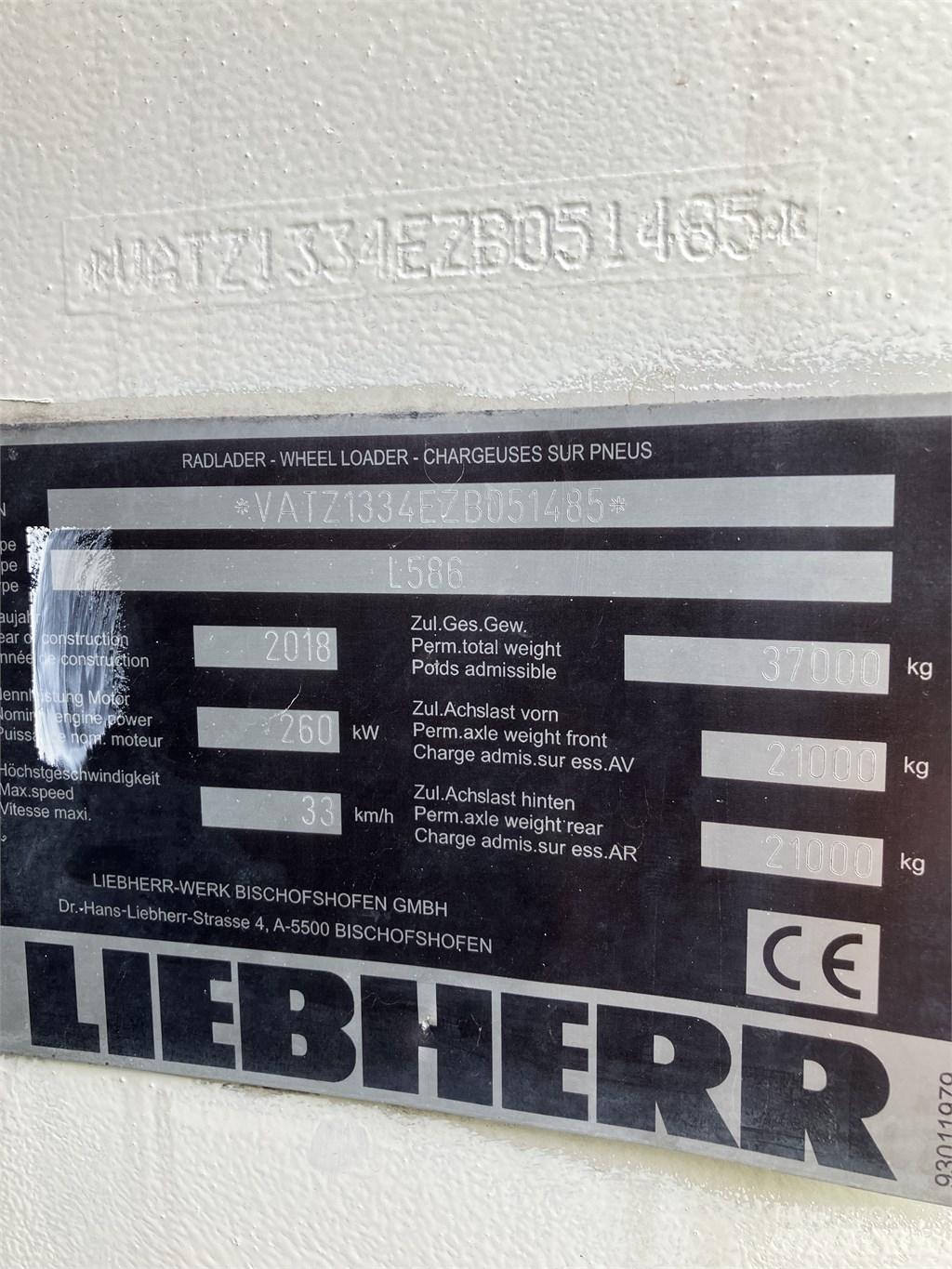Liebherr L586 Xpower Naudoti ratiniai krautuvai