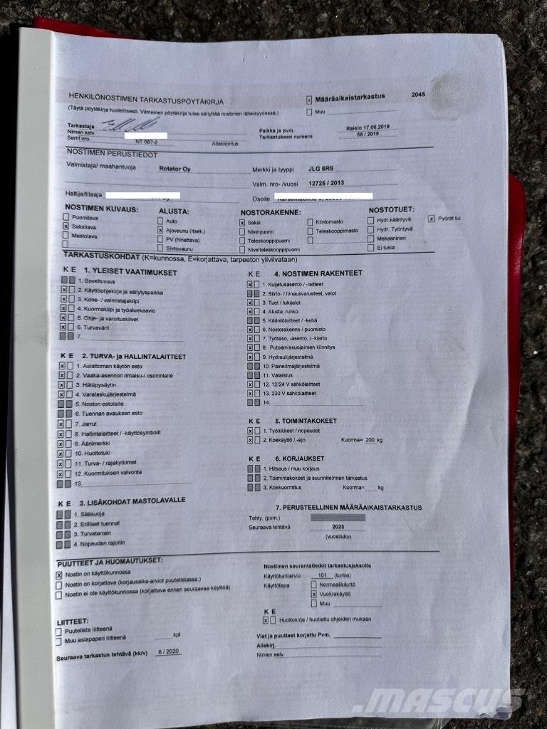 JLG 6 RS Žirkliniai keltuvai