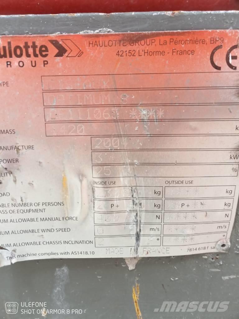 Haulotte Optimum  8 Žirkliniai keltuvai