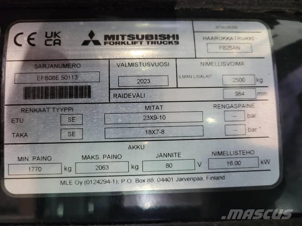 Mitsubishi FB 25 AN Elektriniai šakiniai krautuvai