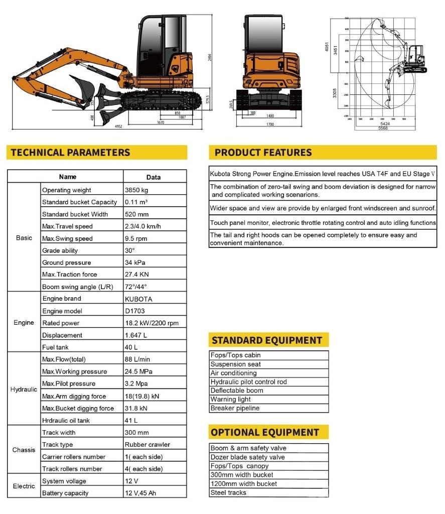 Lonking CDM6035 Mini ekskavatoriai < 7 t