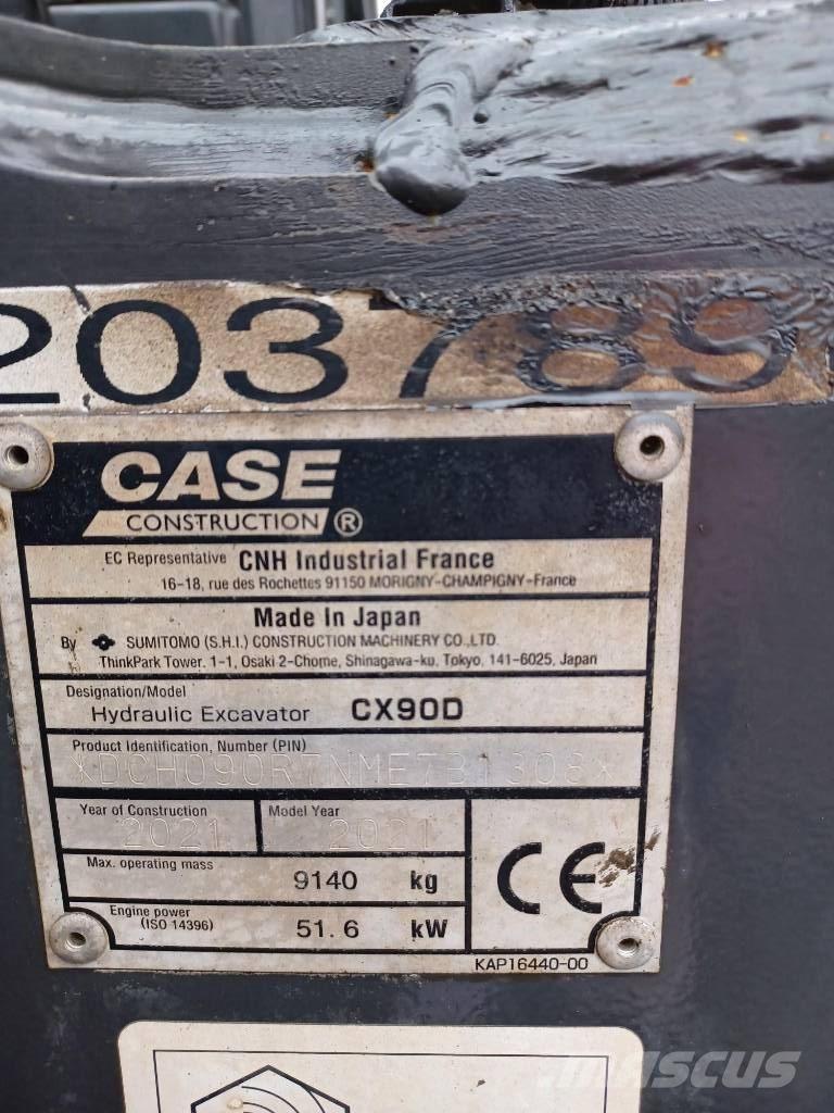 CASE CX 90 D Vidutinės galios ekskavatoriai 7-12 t