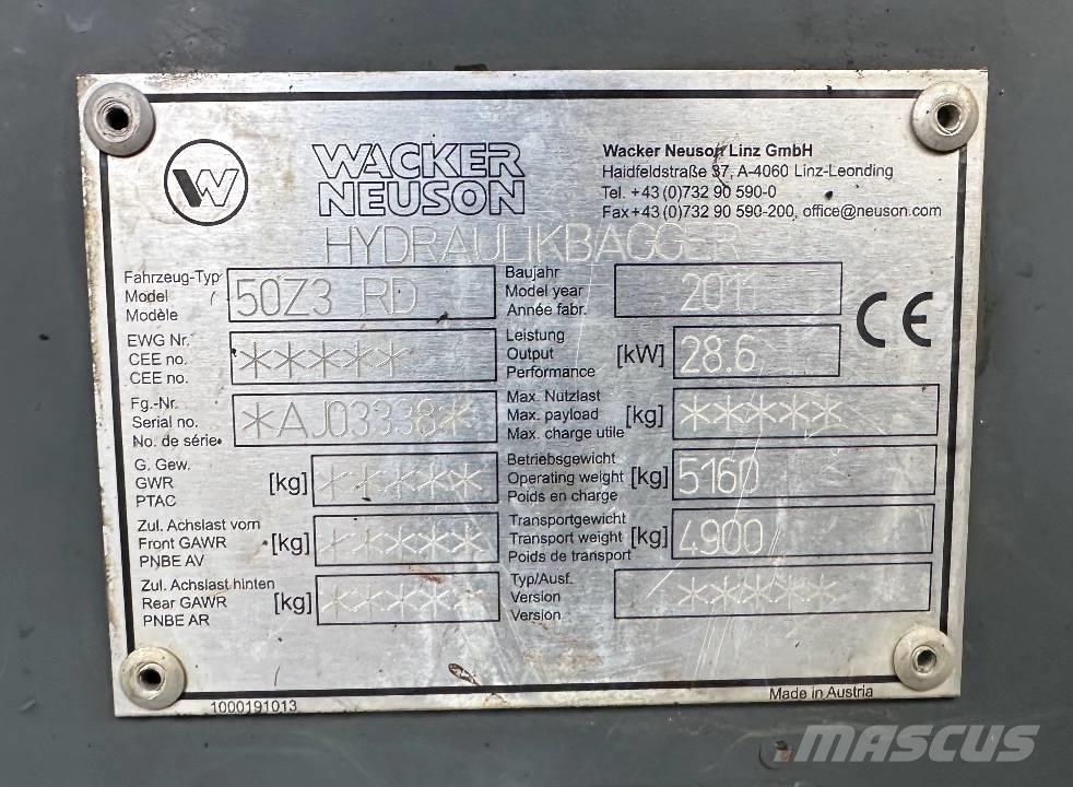Wacker Neuson 50 Z3 Mini ekskavatoriai < 7 t