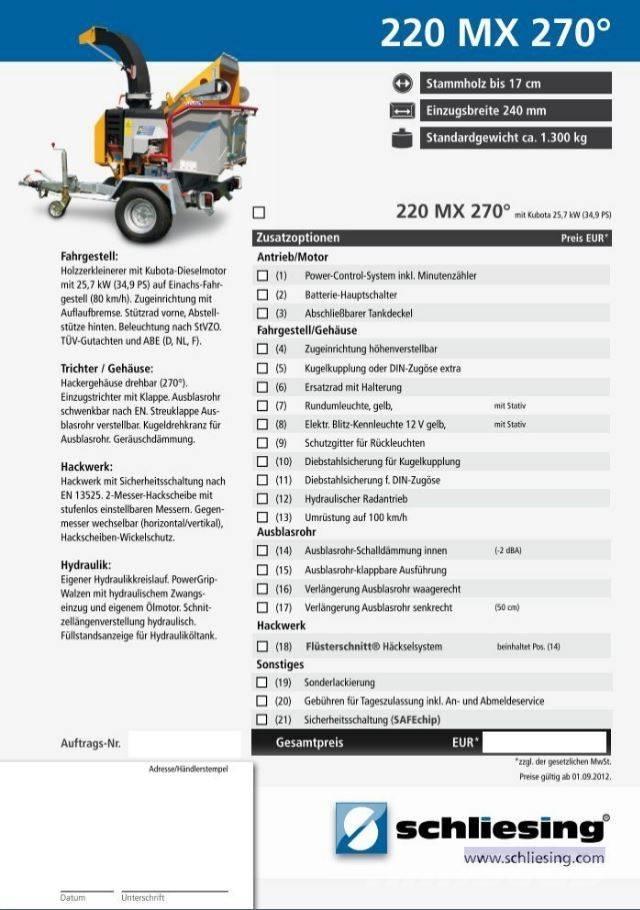 Schliesing 220 MX Medienos smulkintuvai