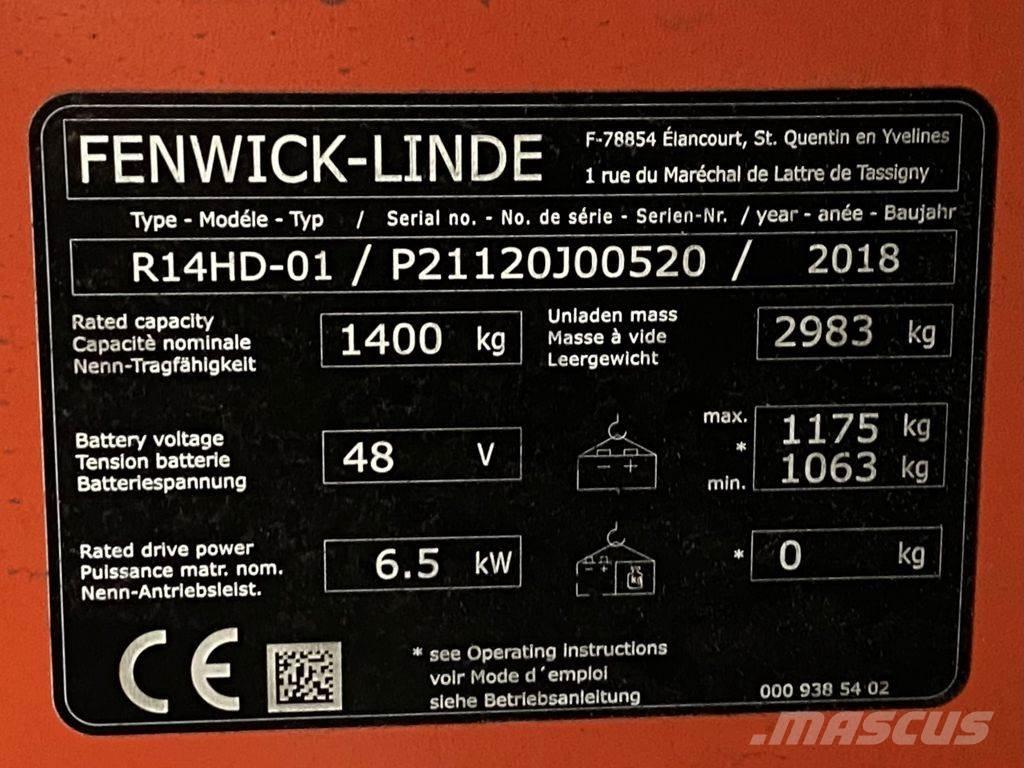 Linde R14HD Šakiniai krautuvai su prailgintu keltuvu