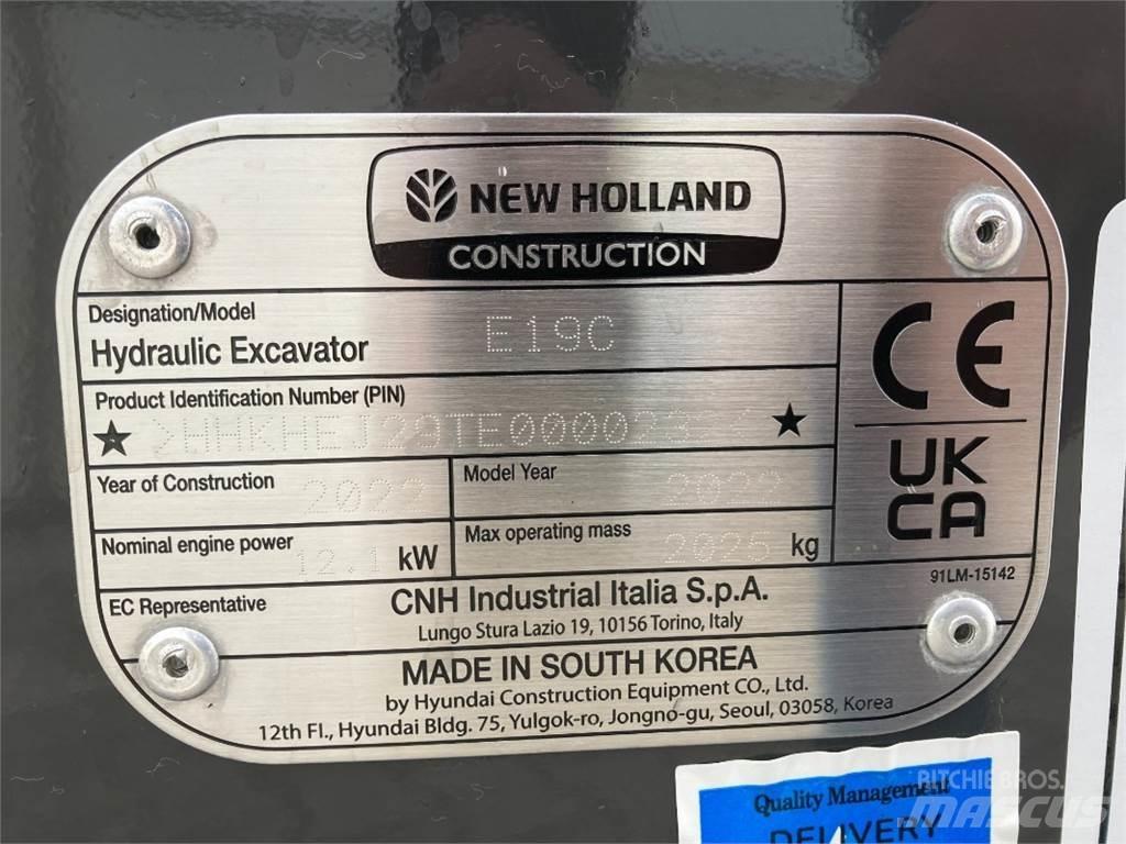 New Holland E 19C Mini ekskavatoriai < 7 t