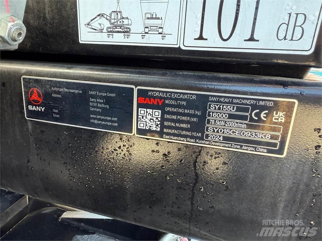 Sany SY155U Vikšriniai ekskavatoriai