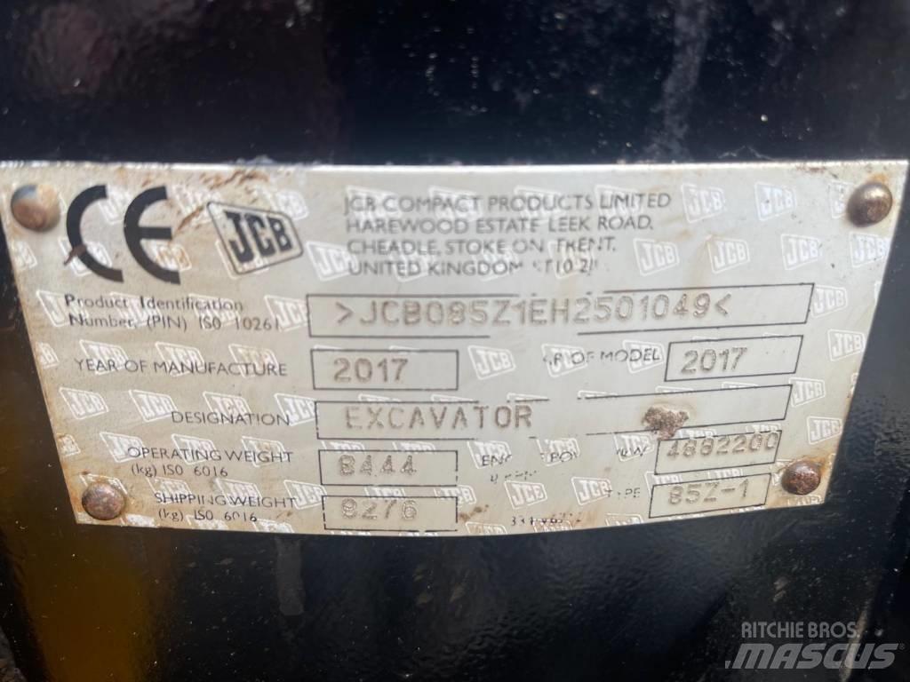JCB 85 Z Vidutinės galios ekskavatoriai 7-12 t