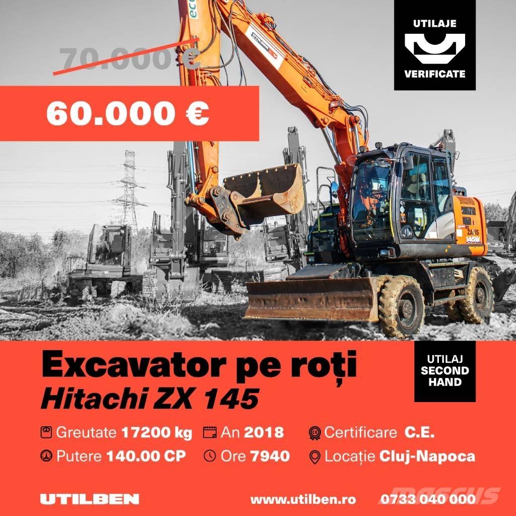  Hitach ZX 145 Ratiniai ekskavatoriai