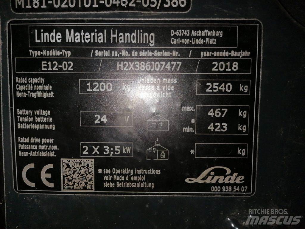 Linde E12-02 Elektriniai šakiniai krautuvai