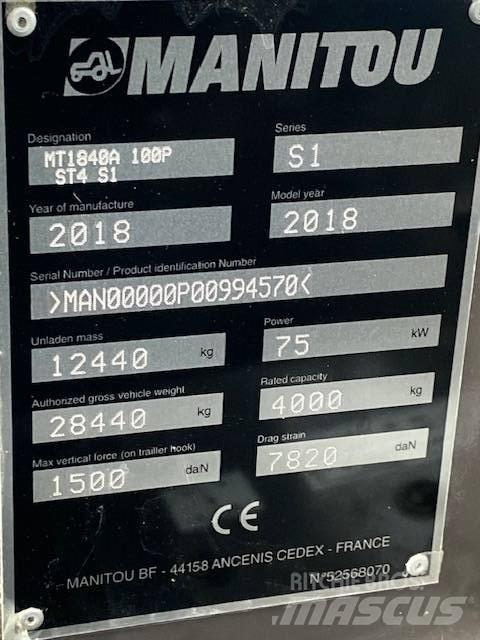 ''SÅLD'' Manitou MT1840A Teleskopiniai krautuvai