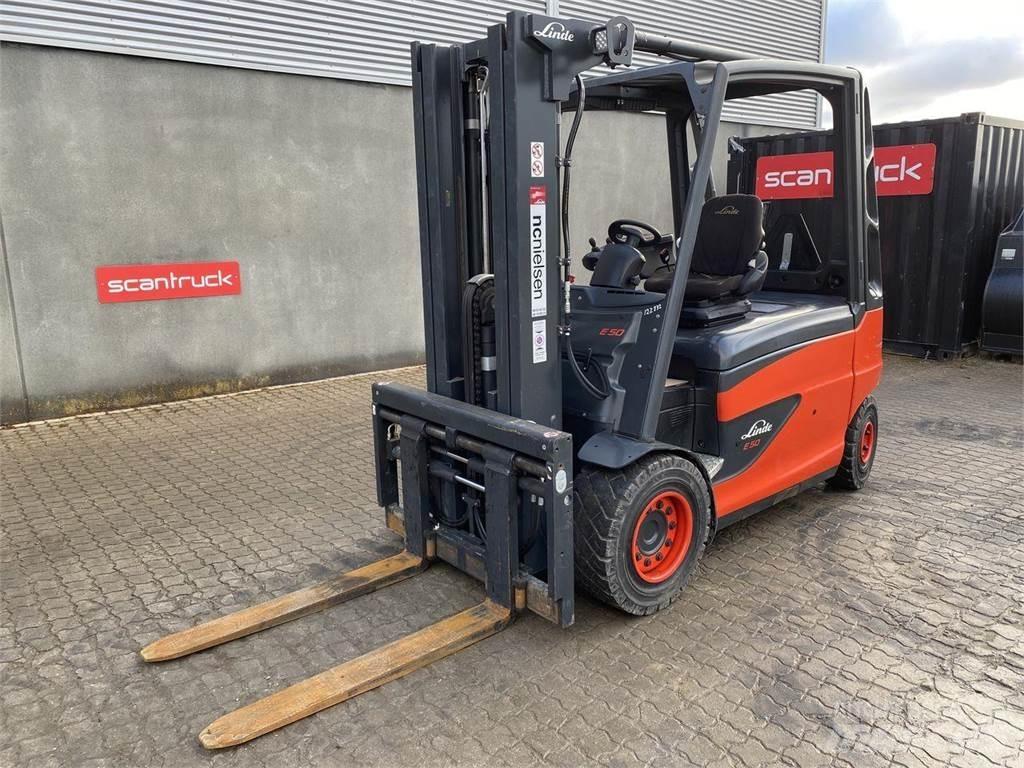 Linde E50 Elektriniai šakiniai krautuvai