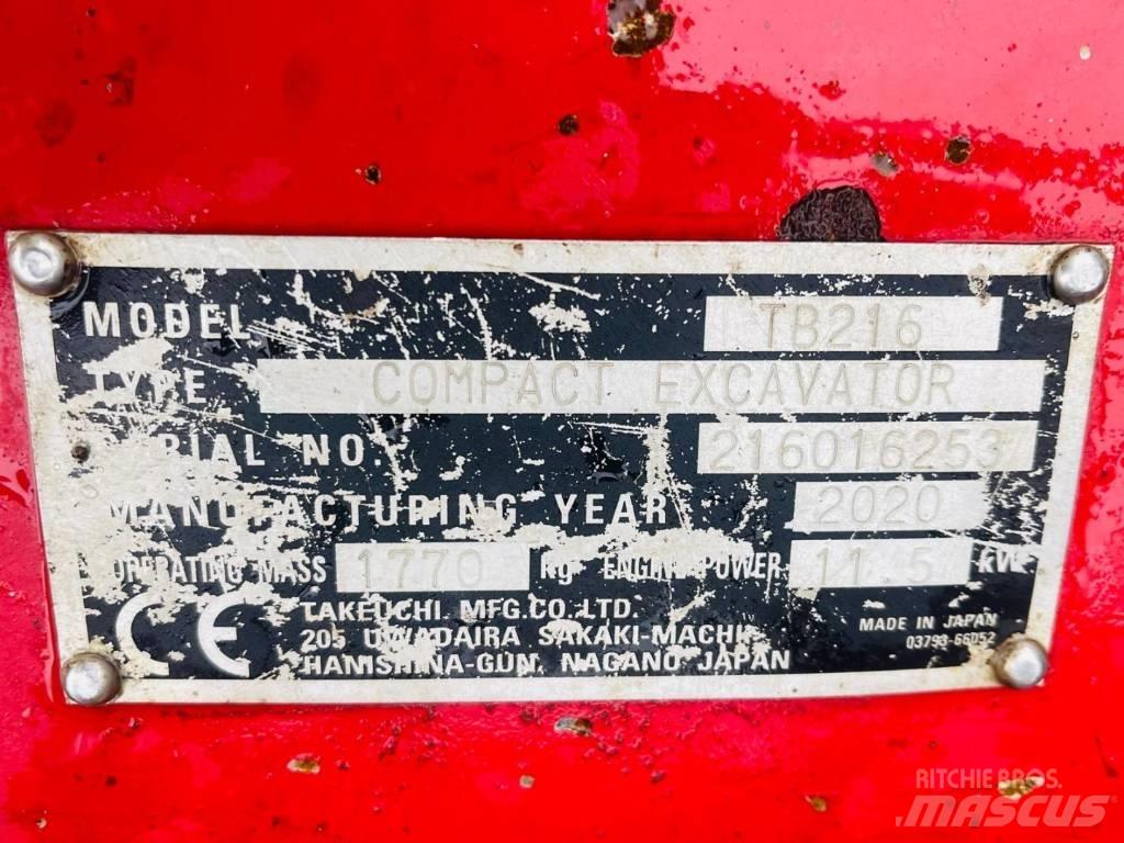 Takeuchi TB 216 Mini ekskavatoriai < 7 t