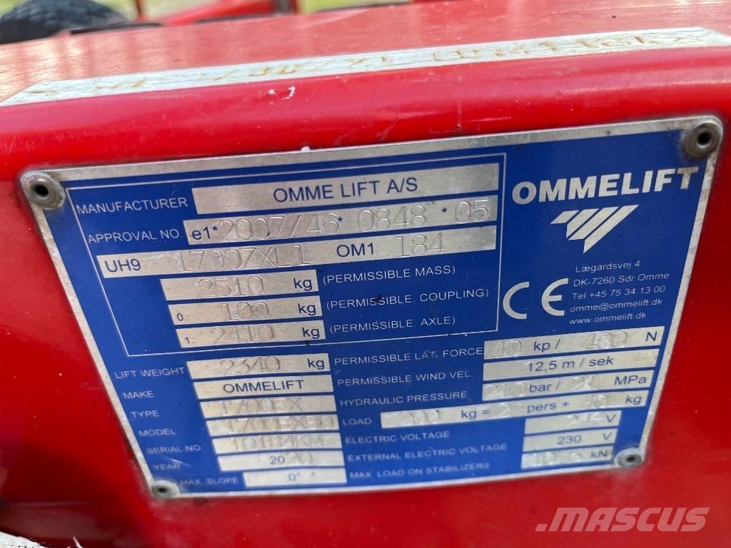 Omme 1700 EBXD Ant priekabų montuojamos kėlimo platformos