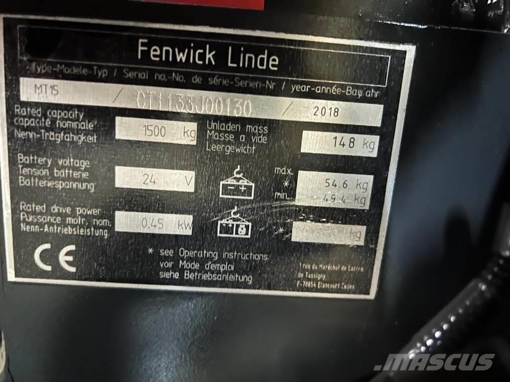 Linde MT 15 Mažų aukščių keltuvai