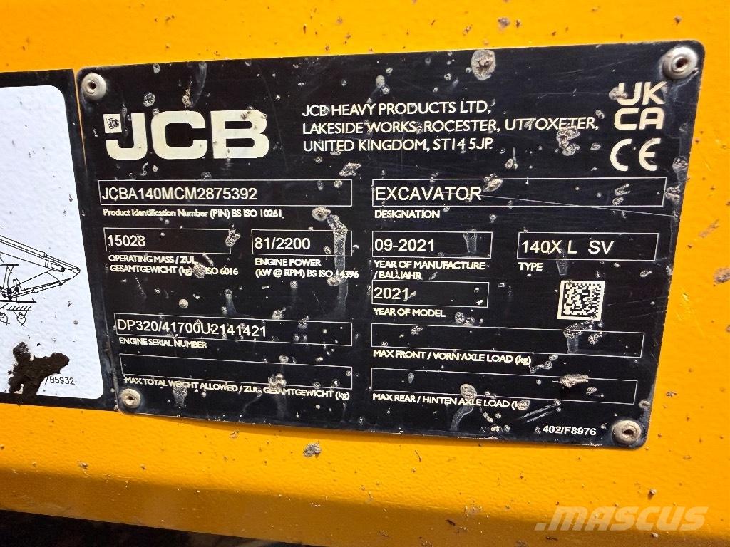 JCB 140 X Vikšriniai ekskavatoriai