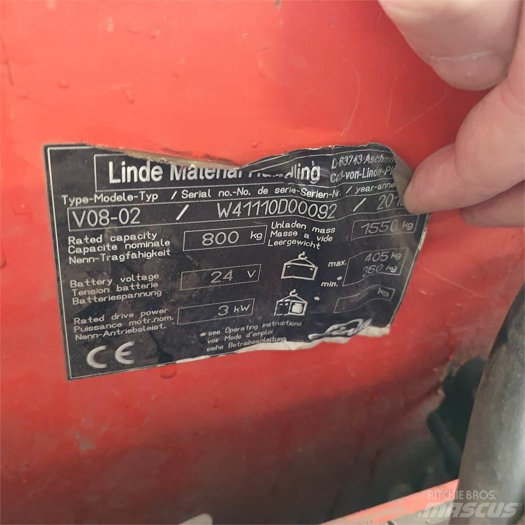 Linde V08-02 Vidutinių aukščių užsakytų prekių krautuvai