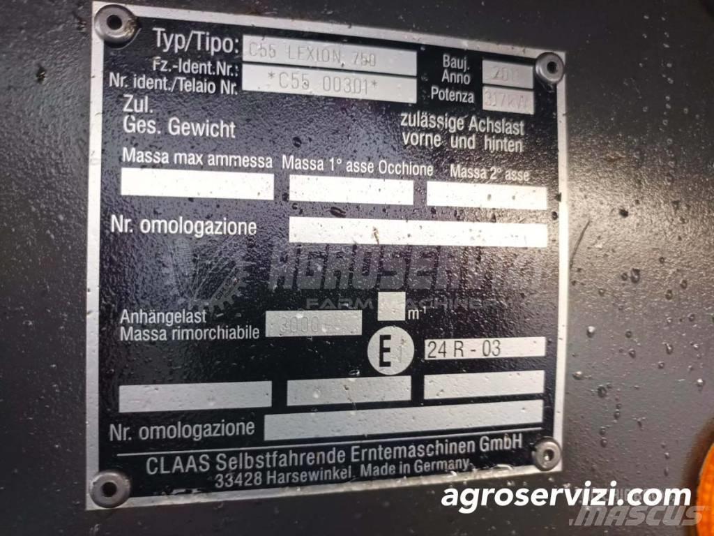 CLAAS Lexion 750 Derliaus nuėmimo kombainai