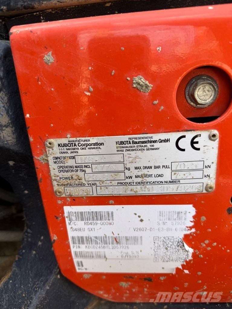 Kubota U 48 Mini ekskavatoriai < 7 t