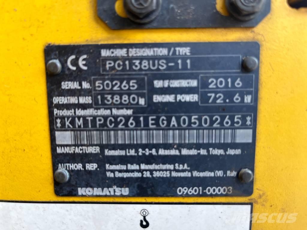 Komatsu PC 138 US-11 Vikšriniai ekskavatoriai