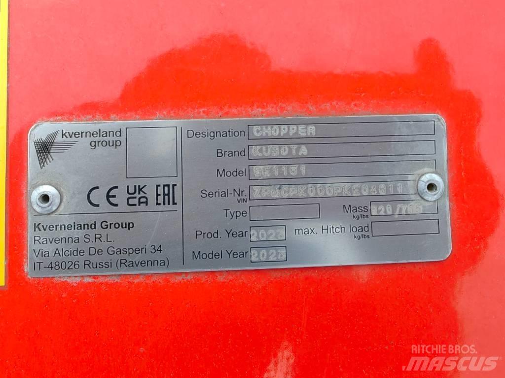 Kubota SE 1151UB Ganyklų šienapjovės / rėžtuvės