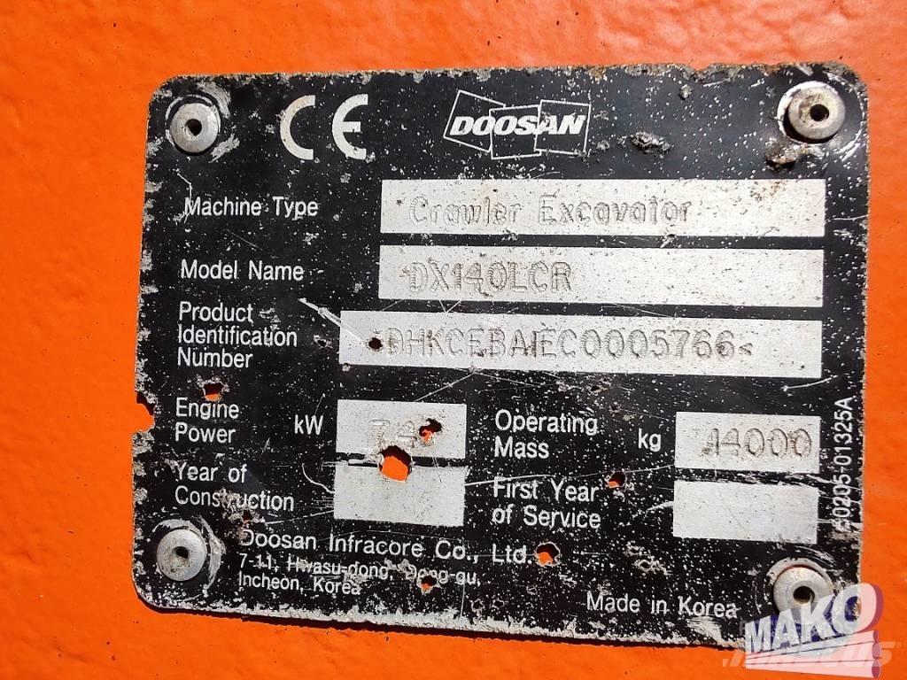 Doosan DX 140 LCR Vikšriniai ekskavatoriai