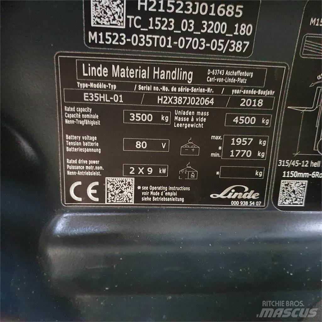 Linde E35HL Elektriniai šakiniai krautuvai