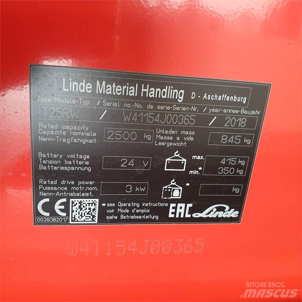 Linde T25RW-lang Mažų aukščių keltuvai