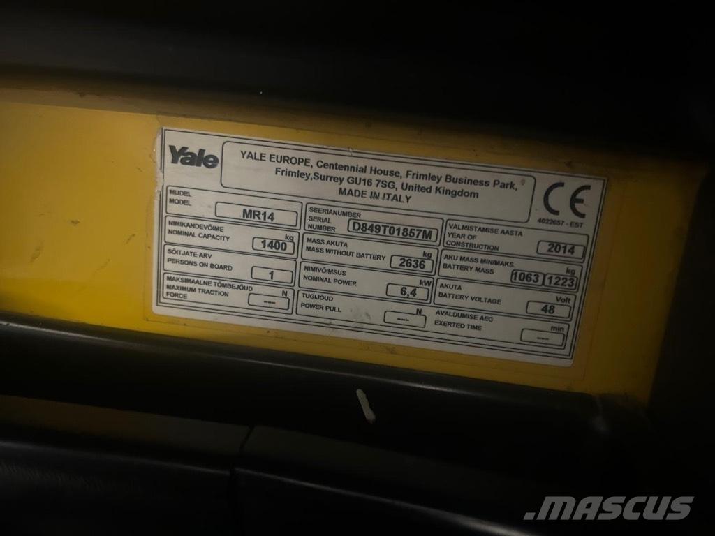 Yale MR 14 Šakiniai krautuvai su prailgintu keltuvu
