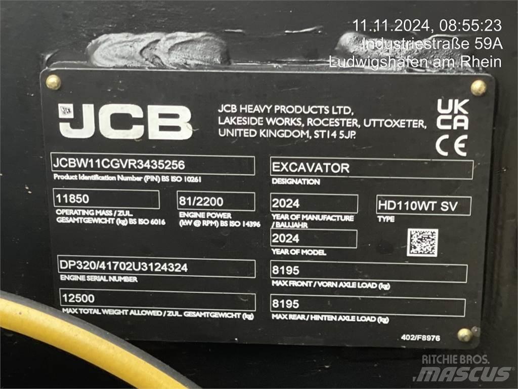 JCB HydraDig 110W Ratiniai ekskavatoriai