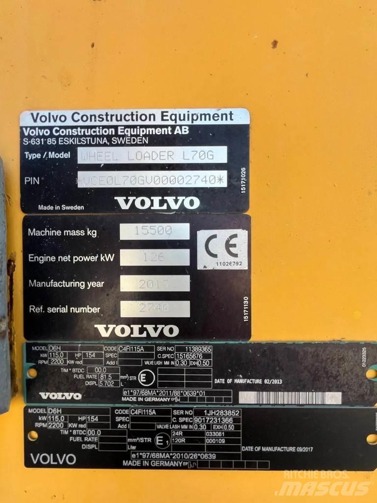 Volvo L70G Naudoti ratiniai krautuvai