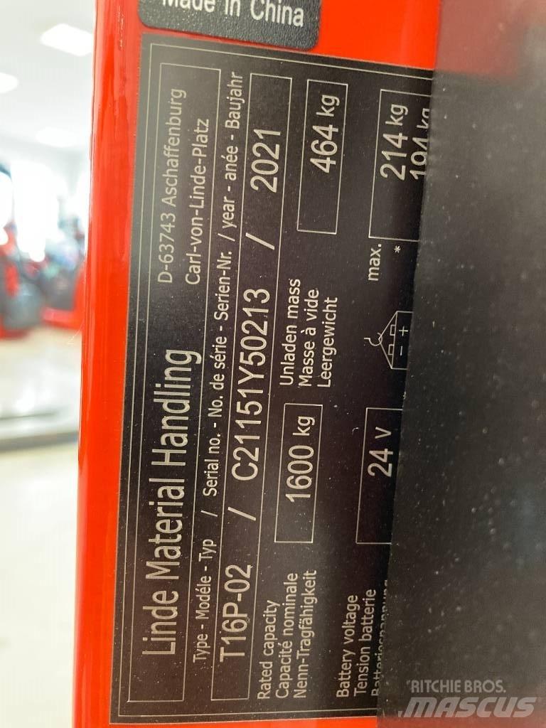 Linde T16P/1151-02 Žemų aukščių keltuvai su platforma