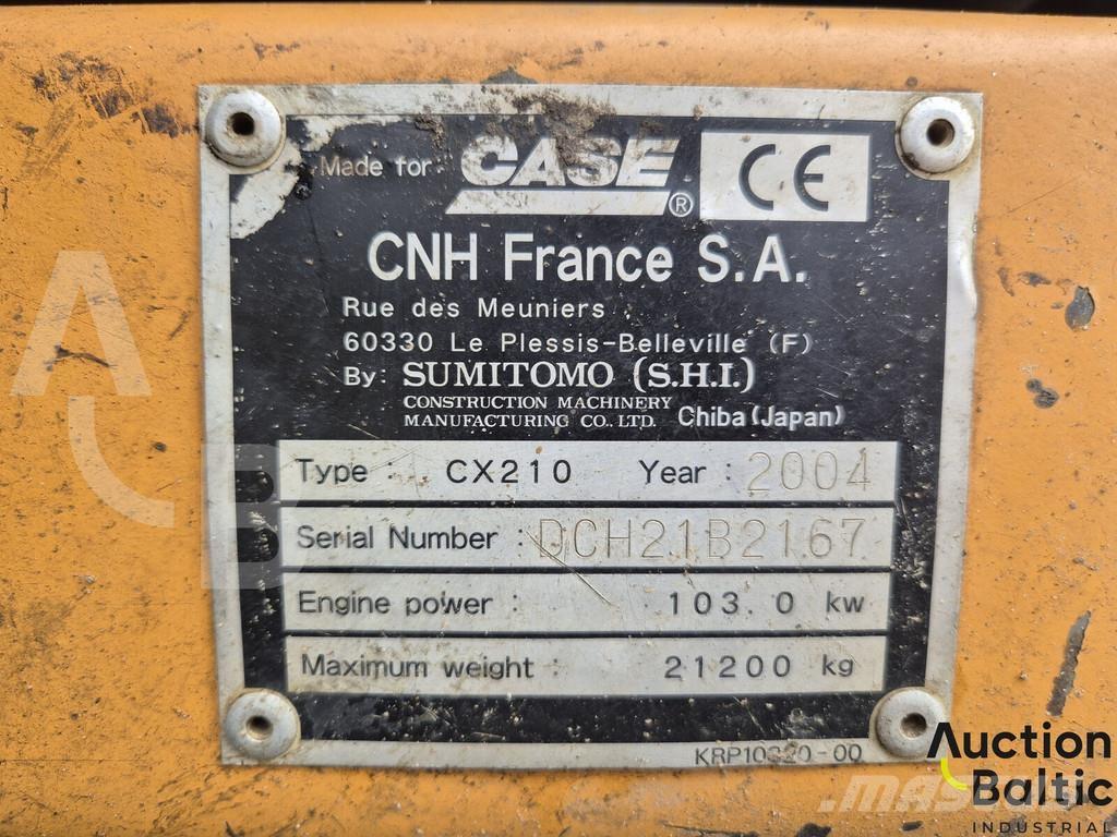 CASE CX 210 Vikšriniai ekskavatoriai