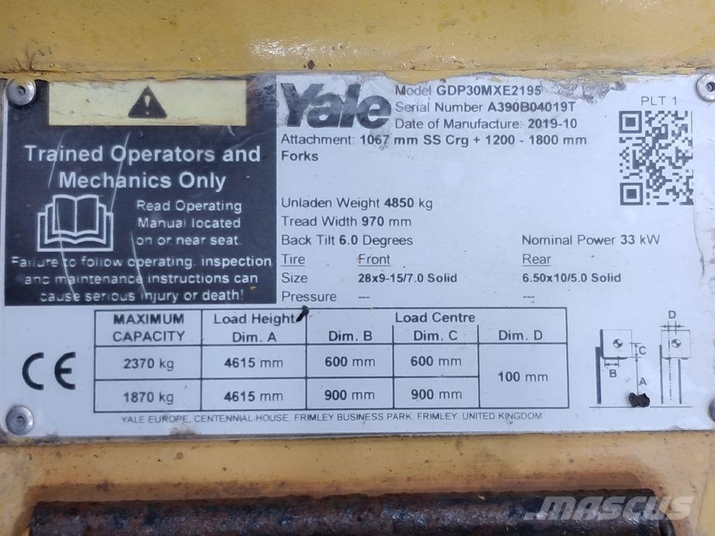 Yale GDP30MXE2195 Dyzeliniai krautuvai