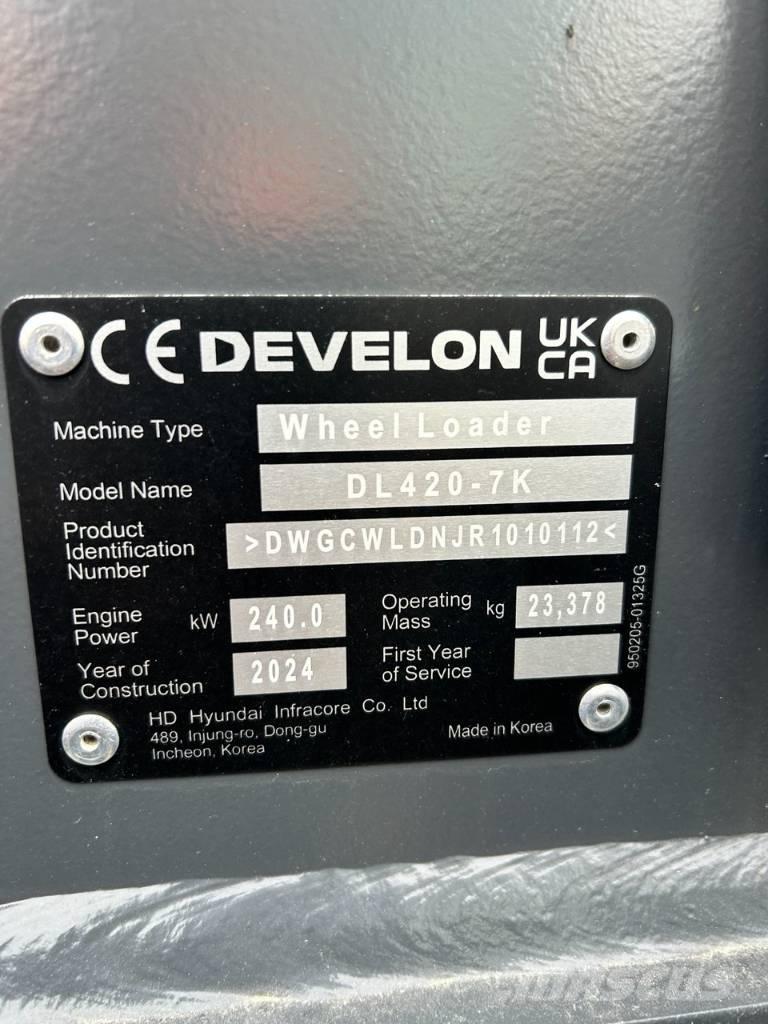 Develon DL 420 CVT-7 Naudoti ratiniai krautuvai