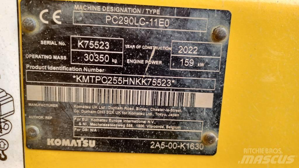 Komatsu PC 290 LC-11 Vikšriniai ekskavatoriai